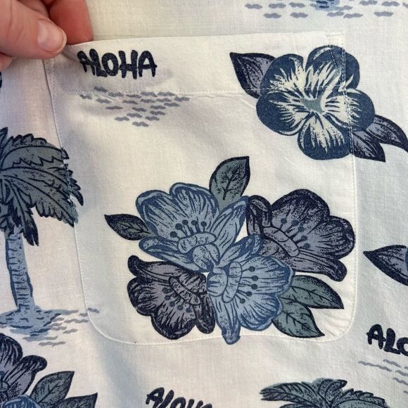 Vtg 90s Bugle Boy Hawaiian raime cotton blend Short Sleeve Button down aloha L - Picture 15 of 15